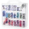 BTSKY Double Sided Toy Storage Organizer with 48 Compartments, Toy Organizer Carrying Case for Hot Wheels Car, Matchbox Cars, Mini Toys, Small Dolls, and more Mini Cars Collection(Clear)(Clear)