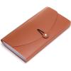 BTSKY Expanding File Folder – 13 Pockets, Small Accordion File Folder, Expandable Card Ticket Holder, Plastic Business Document Organizer, Khaki Translucent(Brown)