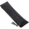 BTSKY Genuine Leather Pencil Case – Zippered Pen Case Stationery Bag Zipper Pouch Pencil Holder (Red)(Black)