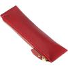 BTSKY Genuine Leather Pencil Case – Zippered Pen Case Stationery Bag Zipper Pouch Pencil Holder (Red)(Red)
