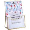 BTSKY Golden Glass Brochure Holder 8.5 x 11 Inches, Countertop Literature Holder Display Stand, Trifold Pamphlet Holder, Clear Elegant Brochure Display Stand for Magazine Booklets, Menu(5.5”x8.5”)