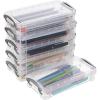 BTSKY Large Capacity Pencil Box, Office Supplies Storage Organizer Box, Brush Painting Pencils Storage Box Watercolor Pen Container Drawing Tools Colorful(Clear)