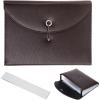 BTSKY PU Leather Expanding File Folders-13 Pockets A4 Letter Size Paper File Folder Accordion Business Document Organizer with Fasteners and Tabs (Black)(Brown)