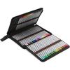 BTSKY® Portable Canvas Zippered Colored Pencil Case-Super Large Capacity 72 Slot Pencil Bag Pouch for Watercolor Pencils(Black)(Black)