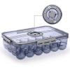 BTSKY Premium Plastic Egg Holder for Fridge – 24 Egg Refrigerator Container, Organizer with Time Reminder and Lid(Large-hold 24 eggs)