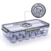 BTSKY Premium Plastic Egg Holder for Fridge – 24 Egg Refrigerator Container, Organizer with Time Reminder and Lid(Small-hold 18 eggs)