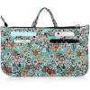 BTSKY Printing Handbag Organizers Inside Purse Insert – High Capacity 13 Pockets Bag Tote Organizer with Handle(Blue Lotus)(Colorful Flower)