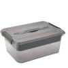 BTSKY Stack & Carry Box, Clear Plastic Storage Container Stackable Home Utility Box with Removable Tray Multi-Purpose Storage Bin for Organizing Stationery, Sewing, Art Craft Supplies(Blue)(Black)