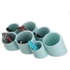 BTSKY Tilting Cylinder Creative Pen Holder Pen Container, Brush Pot, Combination Desktop Storage Organizer Desk Decoration, Creative Cylinder Hanging Planter Holder Multifunctional Wall-Mounted Hanging Shelves (Blue)(Blue)