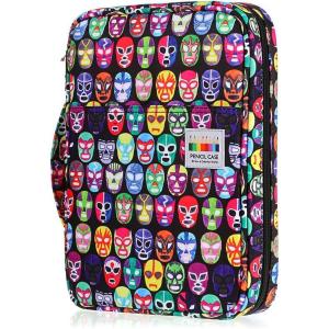 BTSKY Portable Colored Pencil Case – Colored Pencil Organizer Holds 166 Pencils or 112 Gel Pens Large Capacity Zippered Pencil Holder Gel pens (Corlorful Mask)