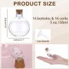 BTSKY 16 Pcs 5 oz Plastic Bottles with Corks, Clear Sand Art Bottles with Funnels, Mini Potion Bottle Essential Oil Containers Candy Boxes for DIY Craft Wedding Party Home Decoration, Ball Shape