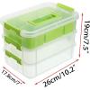 BTSKY 3 Layer Stack & Carry Box, Plastic Multipurpose Portable Storage Container Box Handled Organizer Storage Box with Removable Tray for Organizing Sewing, Art Craft, Supplies Green