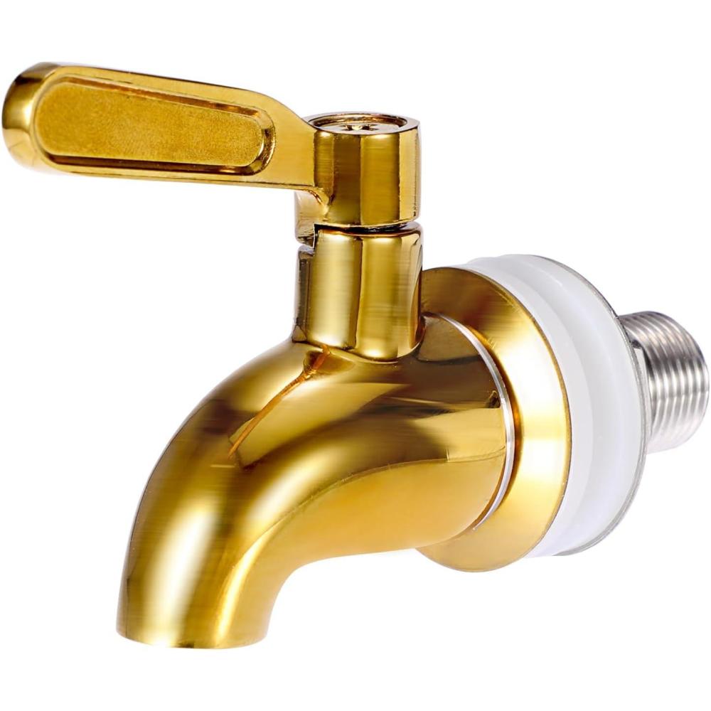 imageBTSKYStainless Steel Beverage Dispenser Replacement Spigot Fits 16mm58 inchOpening No Lead Dispenser Replacement Faucet Polished FinishGold