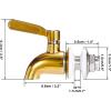 BTSKY™Stainless Steel Beverage Dispenser Replacement Spigot Fits 16mm（5/8 inch）Opening – No Lead Dispenser Replacement Faucet, Polished Finish(Gold)