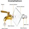 BTSKY™Stainless Steel Beverage Dispenser Replacement Spigot Fits 16mm（5/8 inch）Opening – No Lead Dispenser Replacement Faucet, Polished Finish(Gold)