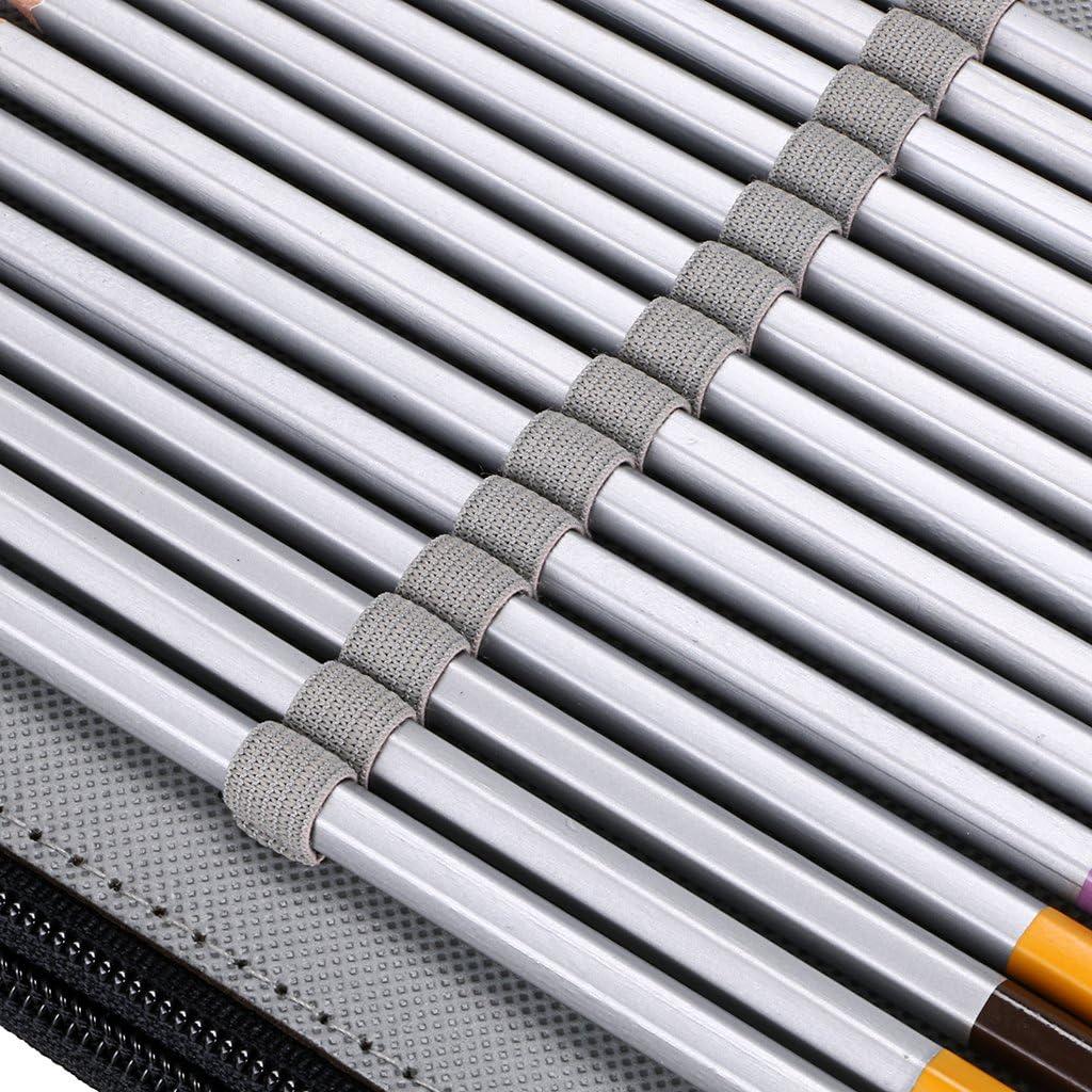 imageBTSKY Zippered Pencil CaseCanvas 72 Slots Handy Pencil Holders for for Prismacolor Watercolor Pencils Crayola Colored Pencils Marco Pencils BlackBlack