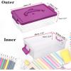 BTSKY 1-Pack Clear Plastic Storage Box with Lid, Stackable Organizer Featuring Easy-Lift Dolphin Design, Multi-Use Portable Container for Home, Craft, Office, Space-Saving with Secure-Clasp, Pink(4 Colors)