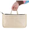 BTSKY Printing Handbag Organizers Inside Purse Insert – High Capacity 13 Pockets Bag Tote Organizer with Handle (Peony)(Beige)