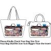 BTSKY Printing Handbag Organizers Inside Purse Insert – High Capacity 13 Pockets Bag Tote Organizer with Handle (Peony)(Blue+Pink)