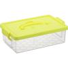 BTSKY 1-Pack Clear Plastic Storage Box with Lid, Stackable Organizer Featuring Easy-Lift Dolphin Design, Multi-Use Portable Container for Home, Craft, Office, Space-Saving with Secure-Clasp, Pink(Yellow)