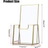 BTSKY Golden Glass Brochure Holder 8.5 x 11 Inches, Countertop Pamphlet Holder Display Stand with Business Card Holder, Trifold Flyer Holder, Clear Elegant Brochure Display Stand for Magazine Booklets(4”x8”)
