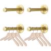 BTSKY 4 Pack Gold 6 Inch Iron Industrial Pipe Clothes Rack with Screws, Heavy Duty Wall Mounted Clothing Hanging Rod Shelving Brackets for Laundry Room Retail Store(Gold)