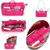 BTSKY Printing Handbag Organizers Inside Purse Insert – High Capacity 13 Pockets Bag Tote Organizer with Handle (Rose Red)