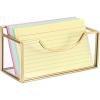 BTSKY 1 Pack Golden Glass Index Card Holder, 3×5 Inch Desk Card Organizer Box Postcard Storage Rack with Non-Slip Pads, Notecard Case Index Cards Display Stand for Office Home Coupons Receipts Photos(3” x 5”)
