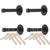 BTSKY 4 Pack Gold 6 Inch Iron Industrial Pipe Clothes Rack with Screws, Heavy Duty Wall Mounted Clothing Hanging Rod Shelving Brackets for Laundry Room Retail Store(Black)