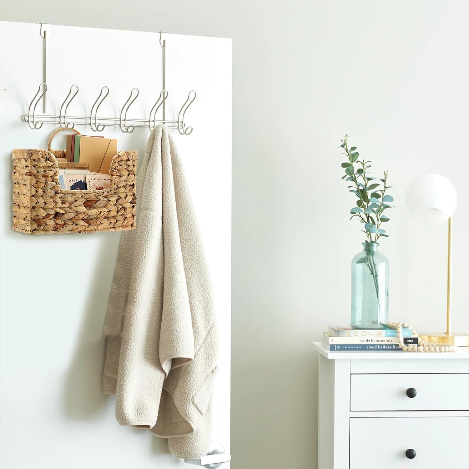 image:imageBTSKY Woven Hanging Magazine Holder Water Hyacinth Magazine Basket Wall Mounted Storage Basket for Books amp Files Wall File Organizer Magazine Rack with Handle for Home amp Office 118x43x79 InchWater Hyacinth
