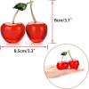 BTSKY Crystal Cherry Figurine Glass Fruit Status Paperweight Tabletop Centerpiece Collectible Art Table Home Decor Ornament Christmas Wedding Birthday Decoration Gift