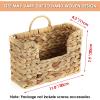 BTSKY Woven Hanging Magazine Holder, Water Hyacinth Magazine Basket, Wall Mounted Storage Basket for Books & Files, Wall File Organizer Magazine Rack with Handle for Home & Office – 11.8×4.3×7.9 Inch(Water Hyacinth)