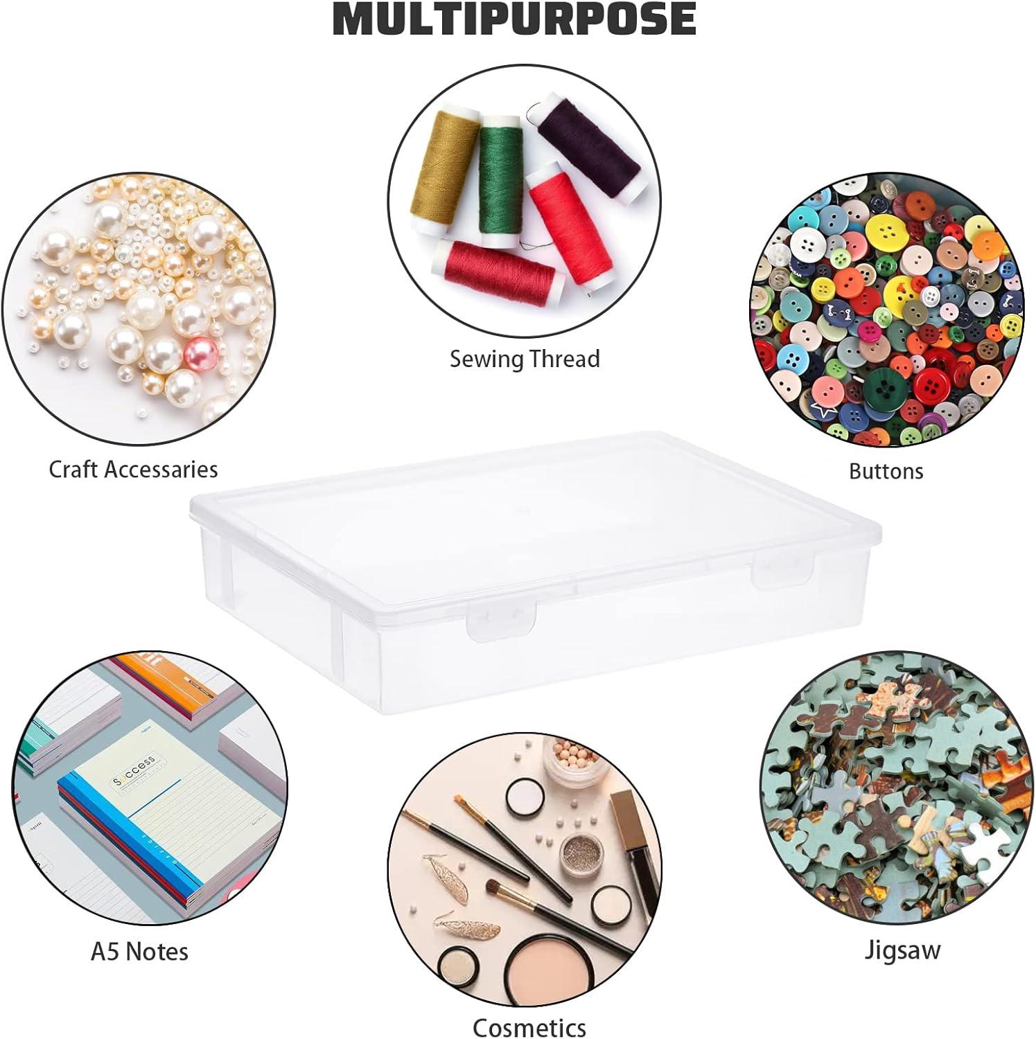image:imageBTSKY Clear Plastic Storage Box with Flap Lid Multipurpose Craft Organizers and Storage Box Art Supply Storage Organizer Plastic Sewing Box for Beads Pencils Notebooks 2 Pack MediumMedium2 Pack