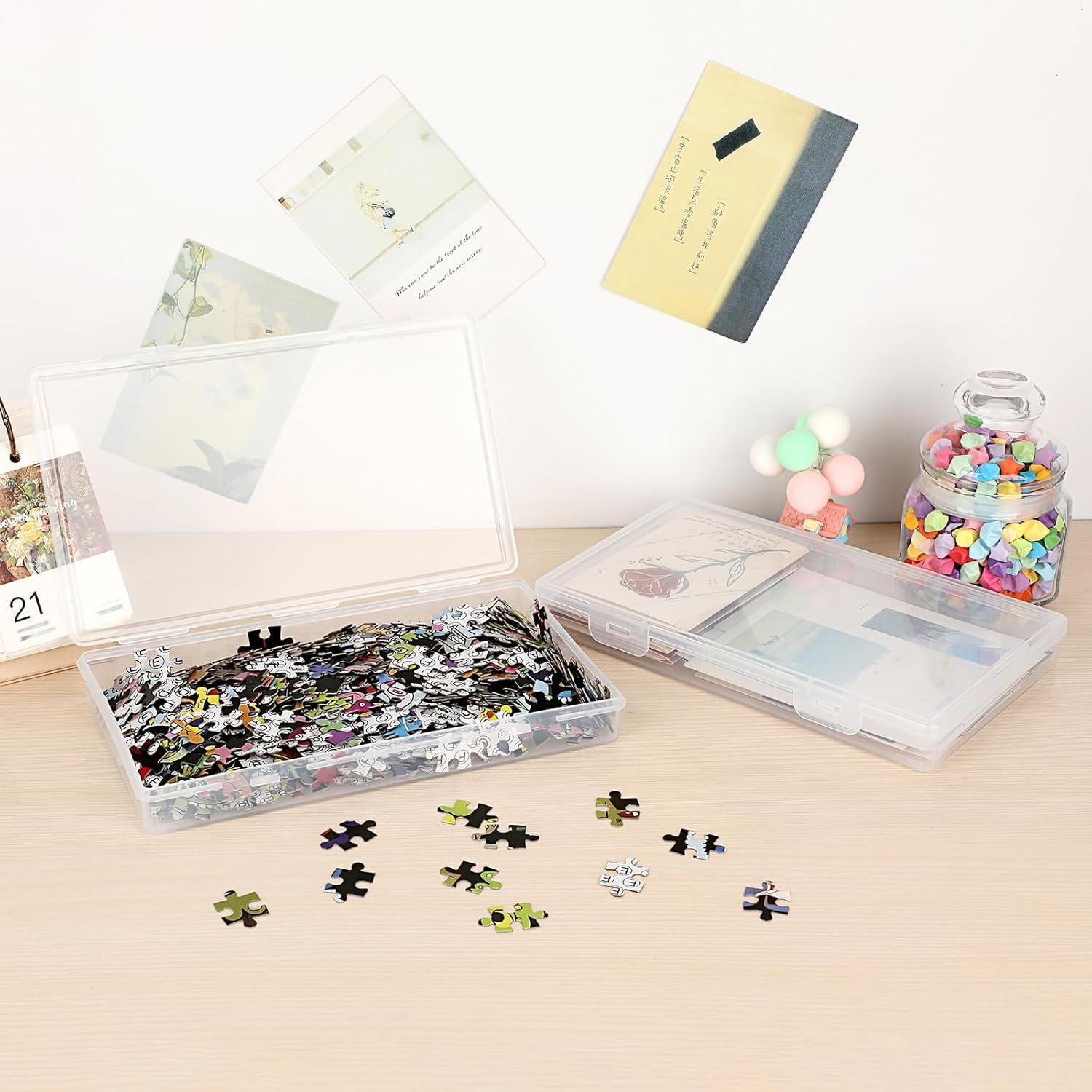 image:imageBTSKY Clear Plastic Storage Box with Flap Lid Multipurpose Craft Organizers and Storage Box Art Supply Storage Organizer Plastic Sewing Box for Beads Pencils Notebooks 2 Pack MediumMedium Small4 Pack
