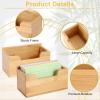 BTSKY 1 PACK Bamboo Index Card Display Stand, 3 x 5 Inch Index Card Storage Rack Rustic Notecard Case, Coupons Greeting Cards Storage – Sturdy Desk Card Organizer Box for Office Home Photos & Receipts(2 PACK)