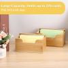 BTSKY 1 PACK Bamboo Index Card Display Stand, 3 x 5 Inch Index Card Storage Rack Rustic Notecard Case, Coupons Greeting Cards Storage – Sturdy Desk Card Organizer Box for Office Home Photos & Receipts(2 PACK)