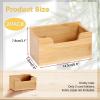 BTSKY 1 PACK Bamboo Index Card Display Stand, 3 x 5 Inch Index Card Storage Rack Rustic Notecard Case, Coupons Greeting Cards Storage – Sturdy Desk Card Organizer Box for Office Home Photos & Receipts(2 PACK)