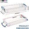 BTSKY 1 Pack Modern Plastic Pencil Box, Clear Marker Organizer, Stackable Storage Box for Painting Brushes Pencils, Crayon Case Pen Container with Snap-tight Lid for Drawing Tools Small Items (Purple)(Blue)