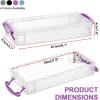 BTSKY 1 Pack Modern Plastic Pencil Box, Clear Marker Organizer, Stackable Storage Box for Painting Brushes Pencils, Crayon Case Pen Container with Snap-tight Lid for Drawing Tools Small Items (Purple)(Purple)