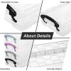 BTSKY 1 Pack Modern Plastic Pencil Box, Clear Marker Organizer, Stackable Storage Box for Painting Brushes Pencils, Crayon Case Pen Container with Snap-tight Lid for Drawing Tools Small Items (Purple)(Black)