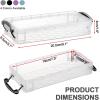 BTSKY 1 Pack Modern Plastic Pencil Box, Clear Marker Organizer, Stackable Storage Box for Painting Brushes Pencils, Crayon Case Pen Container with Snap-tight Lid for Drawing Tools Small Items (Purple)(Grey)
