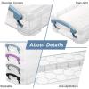 BTSKY 1 Pack Modern Plastic Pencil Box, Clear Marker Organizer, Stackable Storage Box for Painting Brushes Pencils, Crayon Case Pen Container with Snap-tight Lid for Drawing Tools Small Items (Purple)(Blue)
