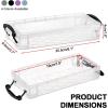BTSKY 1 Pack Modern Plastic Pencil Box, Clear Marker Organizer, Stackable Storage Box for Painting Brushes Pencils, Crayon Case Pen Container with Snap-tight Lid for Drawing Tools Small Items (Purple)(Black)