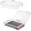 BTSKY Clear Plastic Storage Box with Flap Lid, Multipurpose Craft Organizers and Storage Box Art Supply Storage Organizer Plastic Sewing Box for Beads Pencils Notebooks, 2 Pack Medium(Small-2 Pack)