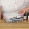 BTSKY Clear Plastic Storage Box with Flap Lid, Multipurpose Craft Organizers and Storage Box Art Supply Storage Organizer Plastic Sewing Box for Beads Pencils Notebooks, 2 Pack Medium(Medium-4 Pack)