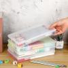 BTSKY Clear Plastic Storage Box with Flap Lid, Multipurpose Craft Organizers and Storage Box Art Supply Storage Organizer Plastic Sewing Box for Beads Pencils Notebooks, 2 Pack Medium(Medium Small-4 Pack)