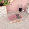 BTSKY Clear Plastic Storage Box with Flap Lid, Multipurpose Craft Organizers and Storage Box Art Supply Storage Organizer Plastic Sewing Box for Beads Pencils Notebooks, 2 Pack Medium(Small-4 Pack)
