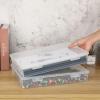 BTSKY Clear Plastic Storage Box with Flap Lid, Multipurpose Craft Organizers and Storage Box Art Supply Storage Organizer Plastic Sewing Box for Beads Pencils Notebooks, 2 Pack Medium(Large-2 Pack)