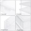 BTSKY Clear Plastic Storage Box with Flap Lid, Multipurpose Craft Organizers and Storage Box Art Supply Storage Organizer Plastic Sewing Box for Beads Pencils Notebooks, 2 Pack Medium(Medium-2 Pack)