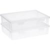 BTSKY Clear Plastic Storage Box with Flap Lid, Multipurpose Craft Organizers and Storage Box Art Supply Storage Organizer Plastic Sewing Box for Beads Pencils Notebooks, 2 Pack Medium(Small-2 Pack)